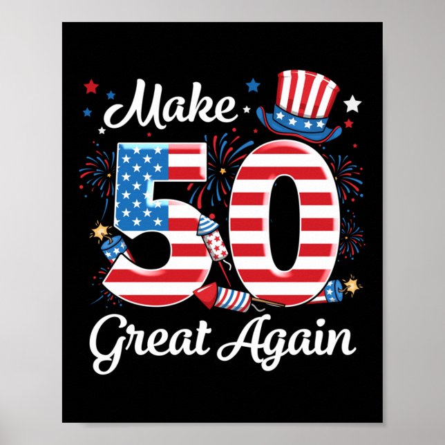 Gör 50 Underbara igen 50:e födelsedagen Amerikansk Poster (Framsidan)