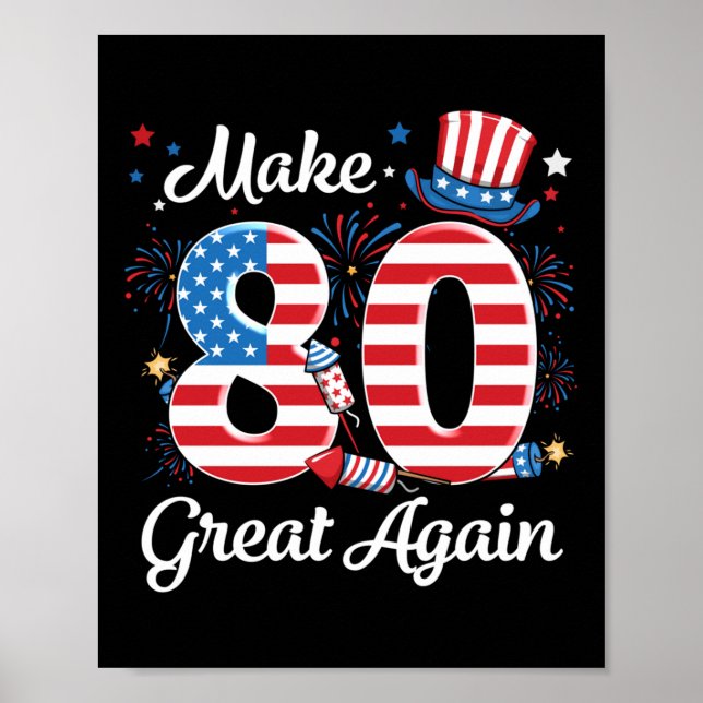 Gör 80 Underbara till 80:e födelsedagen Amerikansk Poster (Framsidan)