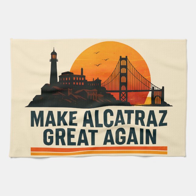 Gör Alcatraz Underbart igen lustigt Kökshandduk (Horisontell)