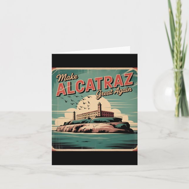 Gör Alcatraz Underbart igen Trump 2025 Lustigt Man Kort (Framsida)