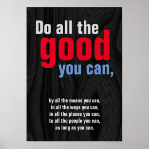 Gör all bra du kan Motiveringsoffert Grått Wood Poster