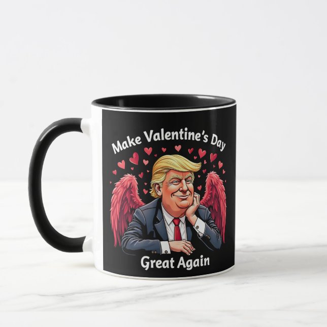 Gör alla hjärtans dag Underbar igen Trump Älskare Mugg (Vänster)
