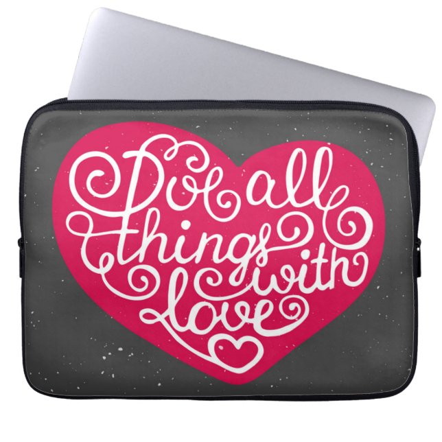 Gör alla saker med röd kärlek laptop sleeve (Framsidan)