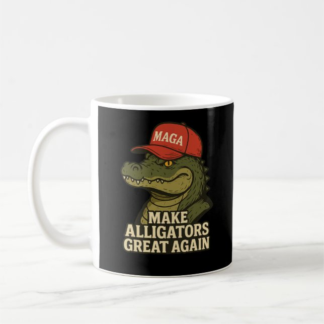 Gör Alligatorer Stora Igen – Klassisk MAGA Alligat Kaffemugg (Vänster)