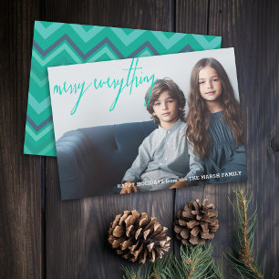 Gör allt - Fullt Photo med Funky Chevrons Julkort