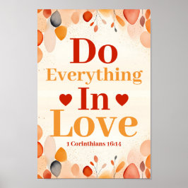 Gör allt i kärlek Boho Christian Wall Art Poster