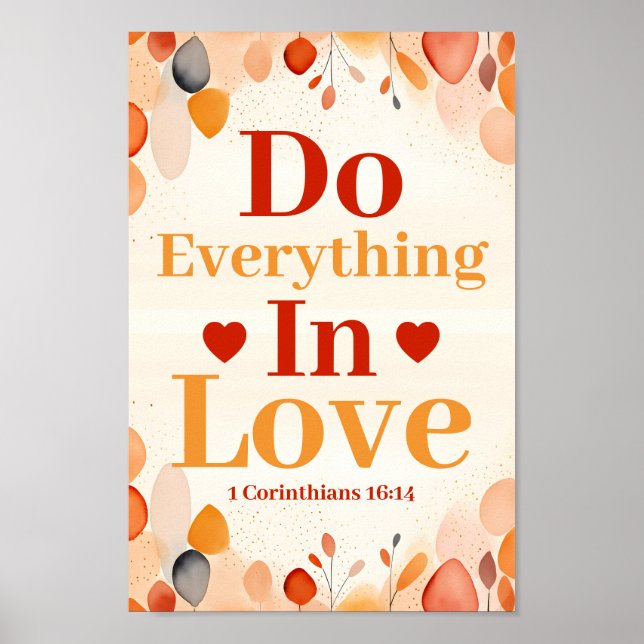 Gör allt i kärlek Boho Christian Wall Art Poster (Framsidan)