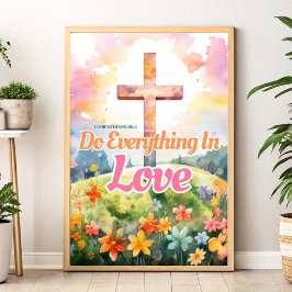 Gör allt i Kärlek Christian Wall Art-utskrift Poster