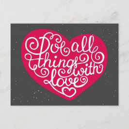 Gör allt Sak med Kärlek Red Vykort