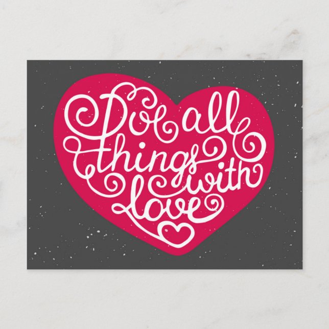 Gör allt Sak med Kärlek Red Vykort (Framsida)