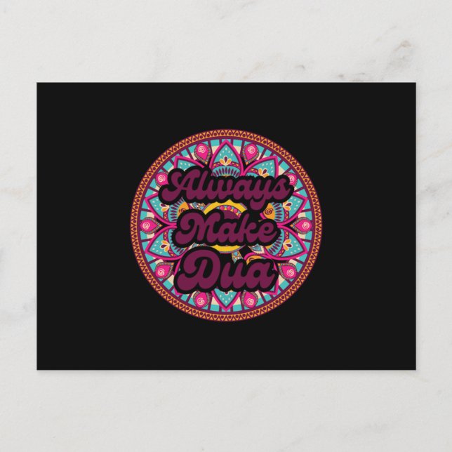 Gör alltid Dua Islam Muslim Allah Quran Mosque Gi Vykort (Framsida)