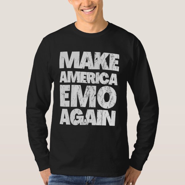 GÖR AMERICA EMO AGAIN Goth Emo US T Shirt (Framsida)