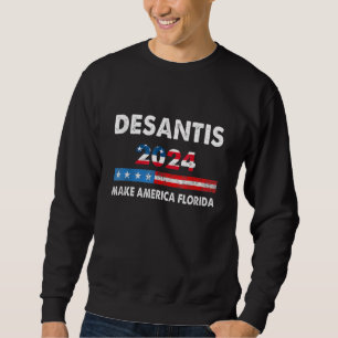 Gör America Florida Desantis 2024 Vintage Retro M Lång Ärmad Tröja