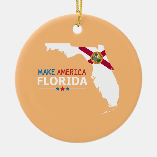 Gör America Florida Julgransprydnad Keramik (Framsidan)