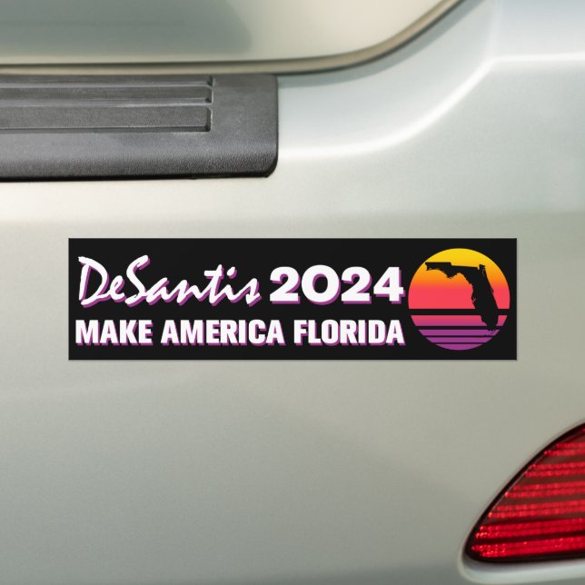 Gör America Florida Retro DeSantis 2024 Bildekal (På Bil)