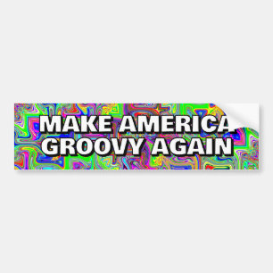 GÖR AMERICA GROOVY IGEN, du kan ändra ord Bildekal