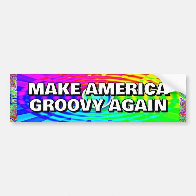 GÖR AMERICA GROOVY IGEN, du kan ändra ord Bildekal (Framsidan)