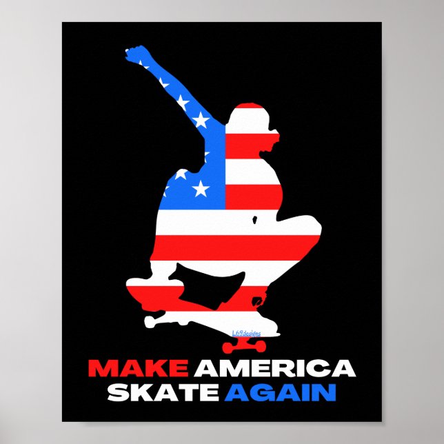 GÖR AMERICA SKATE AGAIN Ollie grab-grepputgåva Poster (Framsidan)