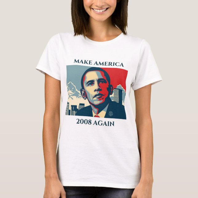 Gör Amerika 2008 igen Obama T-tröja Tee Shirt (Framsida)