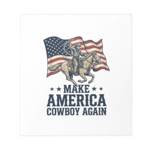 Gör Amerika Cowboy Igen Patriotisk Västra Tröja_ Anteckningsblock