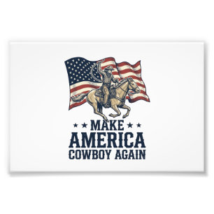 Gör Amerika Cowboy Igen Patriotisk Västra Tröja_ Fototryck