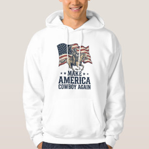 Gör Amerika Cowboy Igen Patriotisk Västra Tröja_ Hoodie