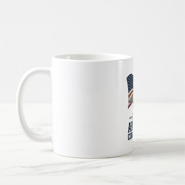 Gör Amerika Cowboy Igen Patriotisk Västra Tröja_ Kaffemugg (Vänster)
