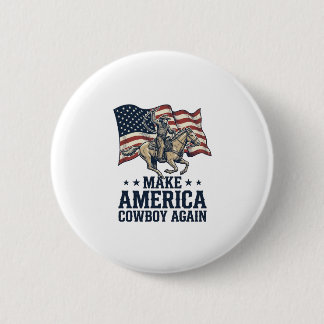 Gör Amerika Cowboy Igen Patriotisk Västra Tröja_ Knapp