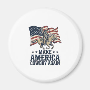 Gör Amerika Cowboy Igen Patriotisk Västra Tröja_ Magnet