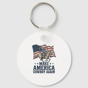 Gör Amerika Cowboy Igen Patriotisk Västra Tröja_ Nyckelring