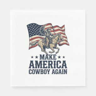 Gör Amerika Cowboy Igen Patriotisk Västra Tröja_ Pappersservett