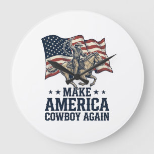 Gör Amerika Cowboy Igen Patriotisk Västra Tröja_ Stor Klocka