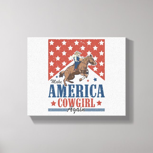 Gör Amerika Cowgirl igen Canvastryck (Framsida)
