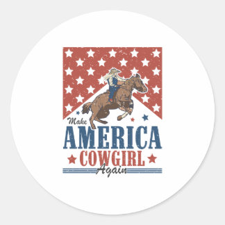 Gör Amerika Cowgirl igen Runt Klistermärke