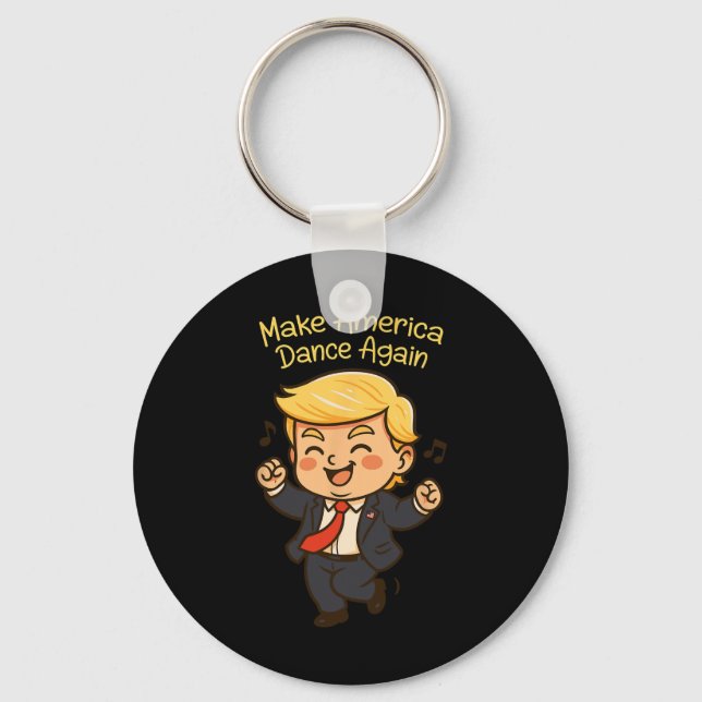 Gör Amerika Dansar Igen - Rolig Donald Trump Chib Nyckelring (Framsida)