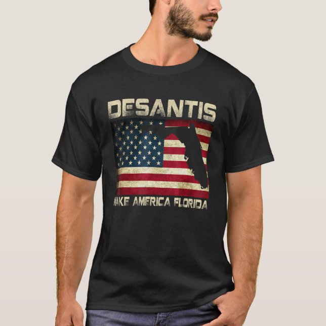 Gör Amerika Florida, DeSantis 2024 Val Vinta T Shirt (Framsida)