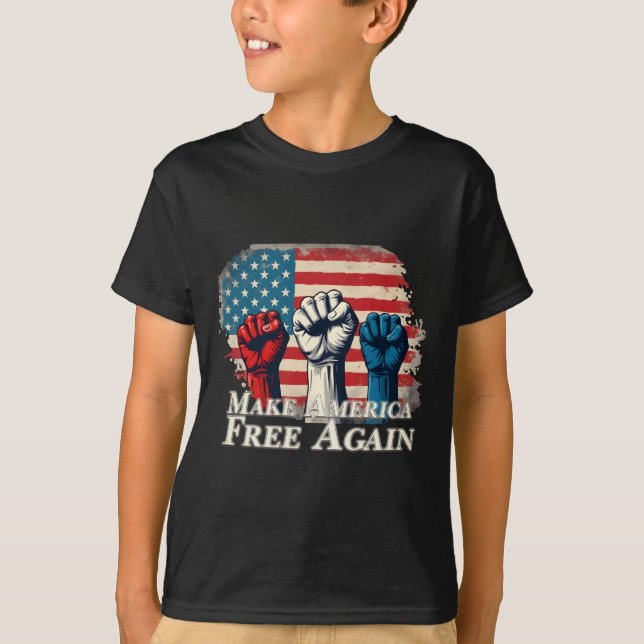 Gör Amerika frigjort igen-teckningar T Shirt (Framsida)