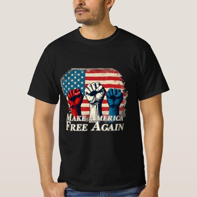 Gör Amerika frigjort igen-teckningar T Shirt (Framsida)
