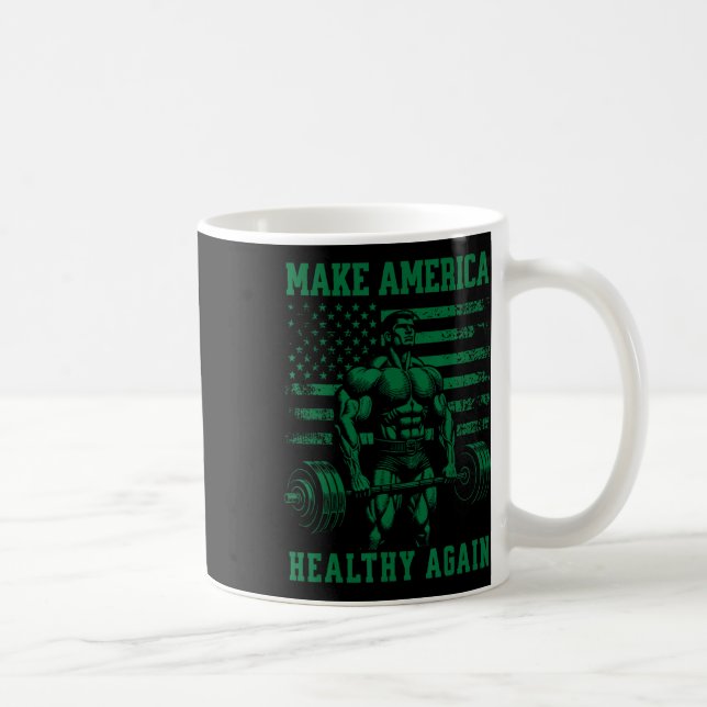 Gör Amerika friska igen Kennedy Trump Weightlif Kaffemugg (Höger)