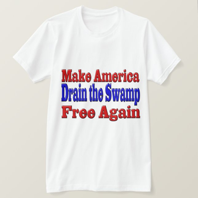 Gör Amerika fritt från rött rött i träsket blå T Shirt (Design framsida)
