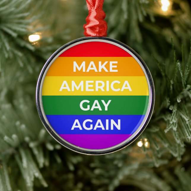 Gör Amerika Gay igen Julgransprydnad Metall (Träd)