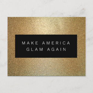 Gör Amerika Glam igen Mode Guld Glitter Vykort