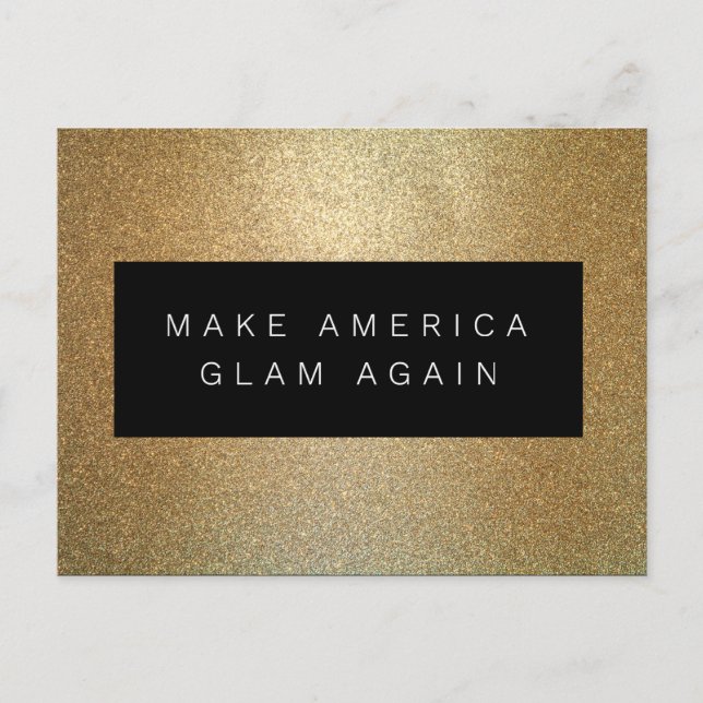 Gör Amerika Glam igen Mode Guld Glitter Vykort (Framsida)