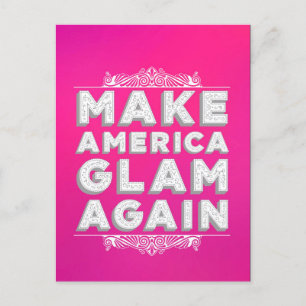 Gör Amerika Glam igen Mode Rosa Vykort