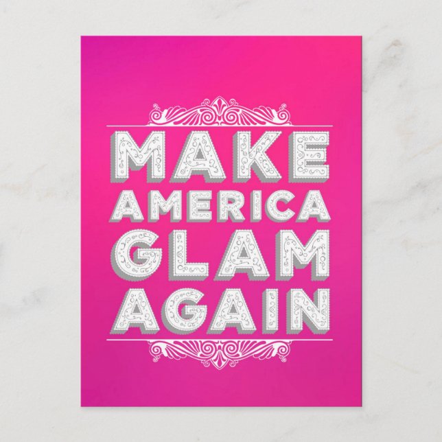 Gör Amerika Glam igen Mode Rosa Vykort (Framsida)