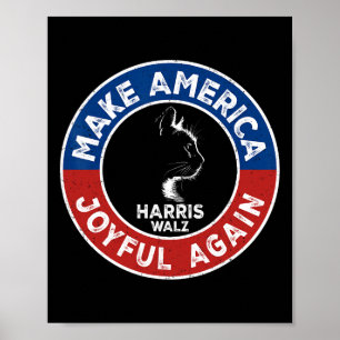Gör Amerika Glatt igen Harris Wall 2024 Cat Lad Poster