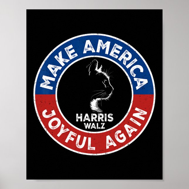 Gör Amerika Glatt igen Harris Wall 2024 Cat Lad Poster (Framsidan)