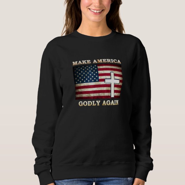 Gör Amerika godhjärtat igen till amerikanska Flagg T Shirt (Framsida)