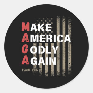 Gör Amerika Godly igen Psalm 33 Runt Klistermärke