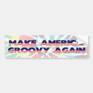 Gör Amerika Groovy igen Tie-Dye Bumper Sticker Bildekal